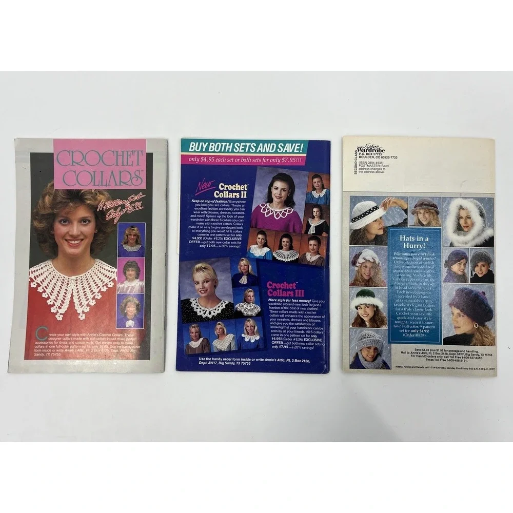 Annie's Fashion Wardrobe Knit & Crochet Magazine Lot of 3 1987 1988 1990